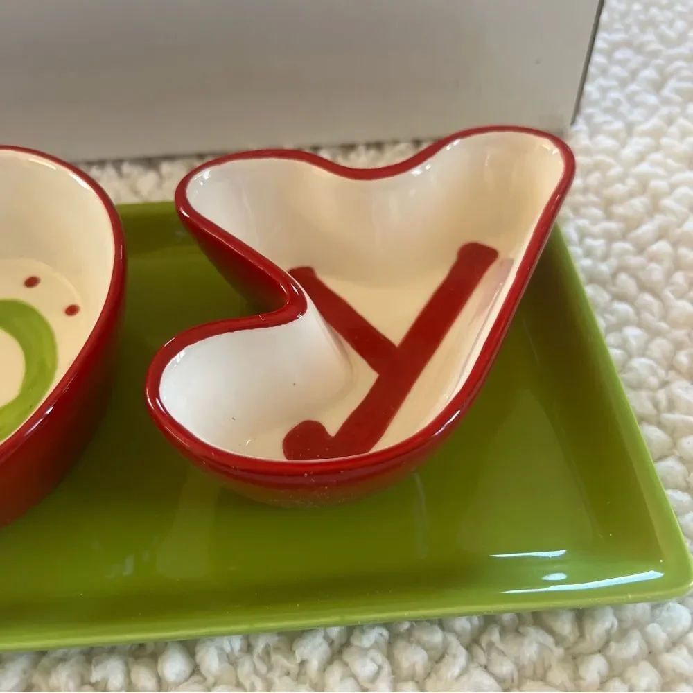 Living Quarters JOY Holiday Serving Dish Bowls Platter